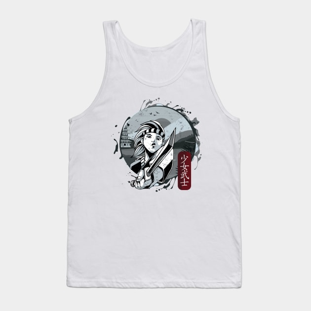 Girl Samurai Tank Top by origato